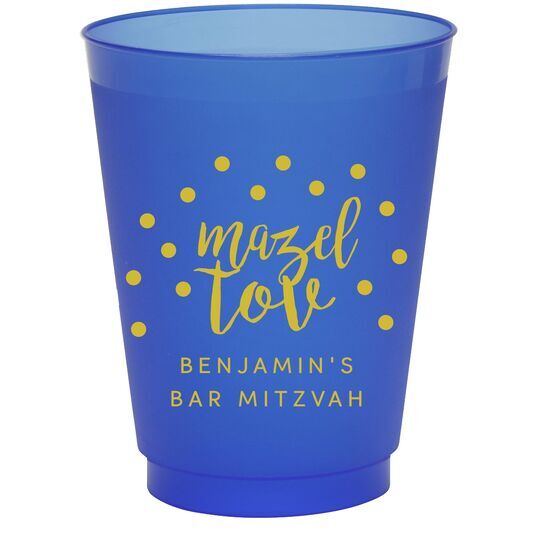 Confetti Mazel Tov Colored Shatterproof Cups